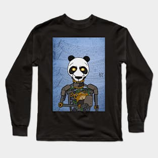 Futuristic RobotMask NFT with AnimalEye Color and GlassSkin Color Long Sleeve T-Shirt